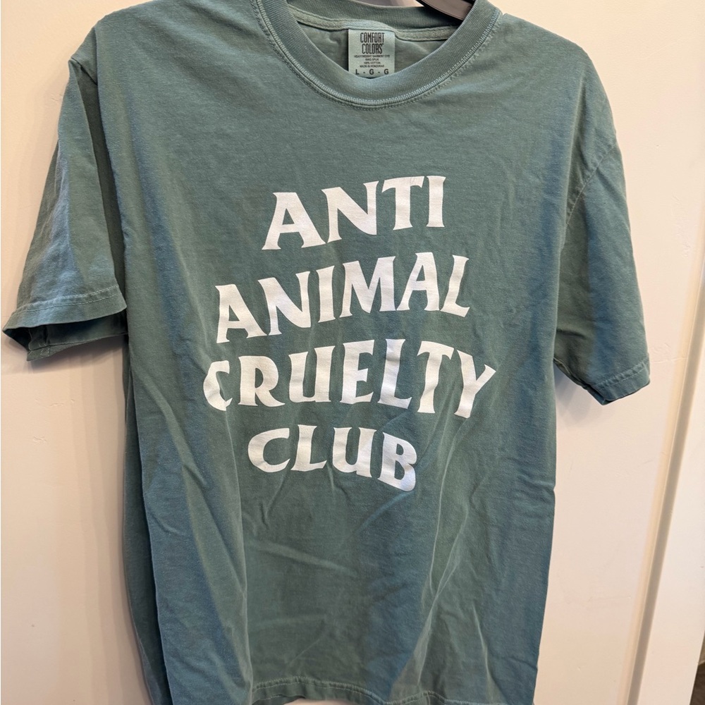 Comfort Colors Green 'Anti Animal Cruelty Club' Tee